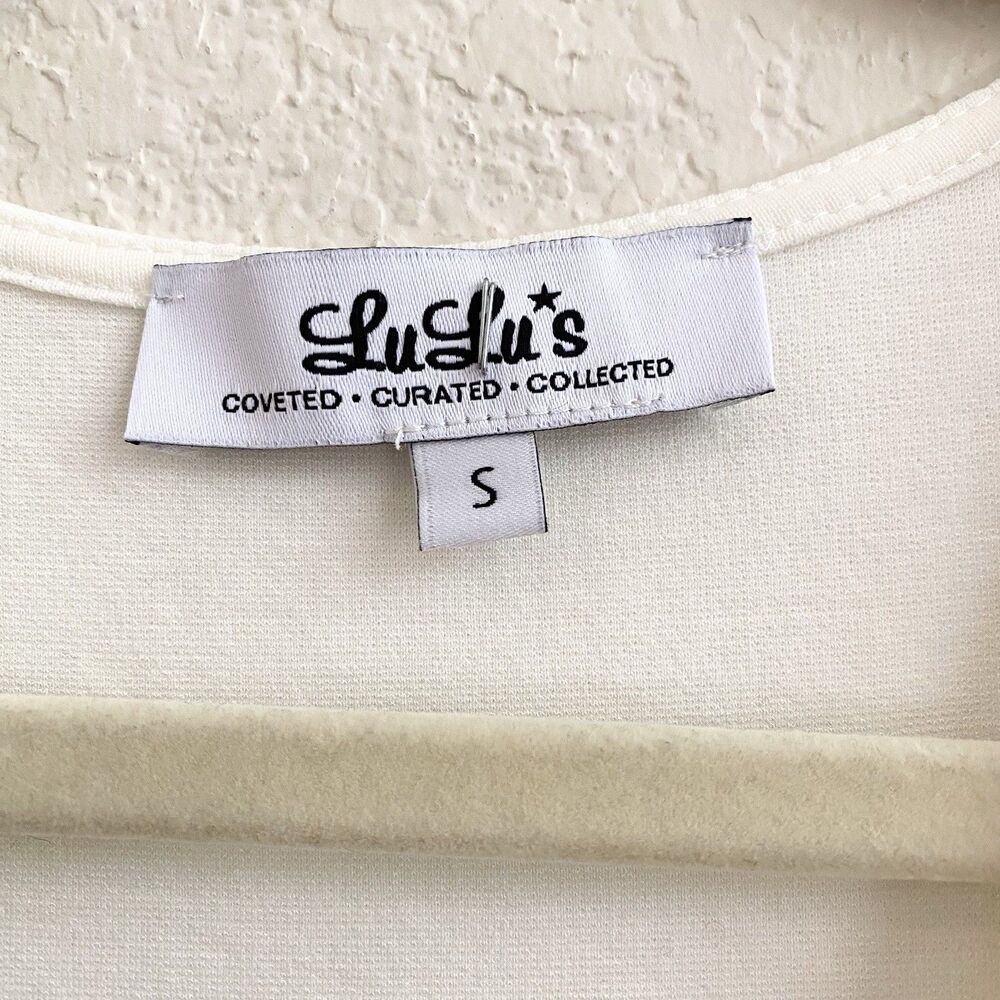 Lulus White Ivory Bon Appetit Skater Mini Dress Women's Lined Size S - Picture 4 of 11